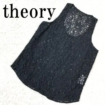 theory 띠어리 슬리브리스 레이스 티셔츠 블랙 S B9817