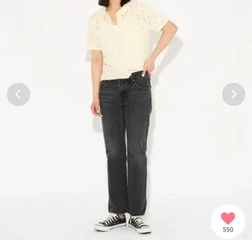 Levi's 미디 앵클 부츠컷 블랙 데님