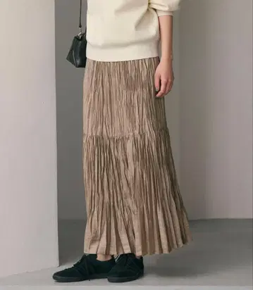 [ 새상품 ] BEAUTY&YOUTH 폴리에스테르 친츠 플리츠 스커트