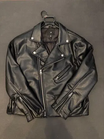 H&M 더블 라이더 자켓 블랙 EUR XL