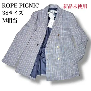 [ 택 포함 새상품 ] 로페피크닉 테일러드 자켓 글렌체크 골드 버튼