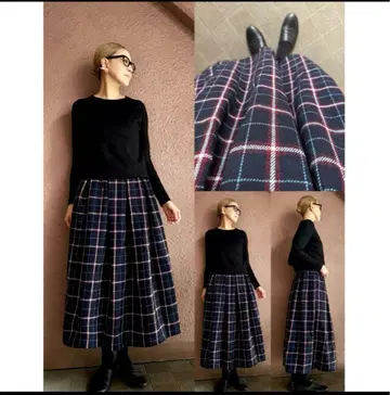 RATA님, 성인 플레어 스커트, 타탄 체크, 레귤러 기장