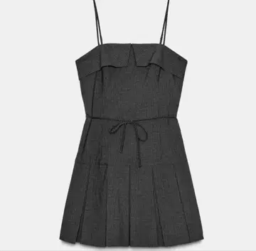 ZARA 플리츠 핀스트라이프 패턴 숏 원피스