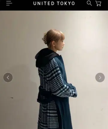 백체크 플레어 코트 UNITED TOKYO