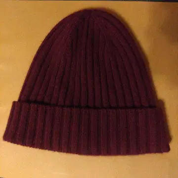 버건디 니트 모자 리브