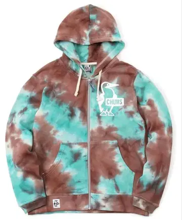 CHUMS 부비 로고 집 파카 S 포레스트 타이 다이