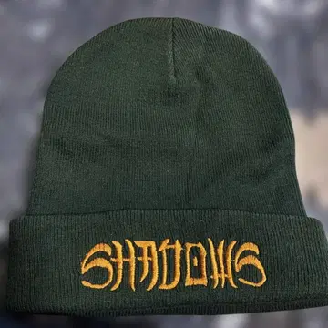 SHADOWS 자수 비니 모자 다크 그린