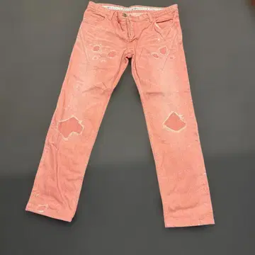 n ( n ) number 살몬 핑크 데미지 데님 팬츠 3X30