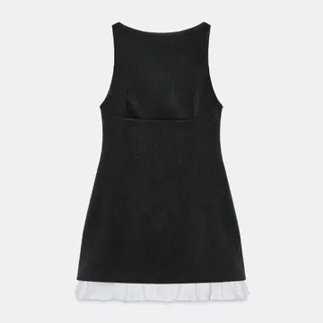 프릴 숏 원피스 S 그레이 ZARA