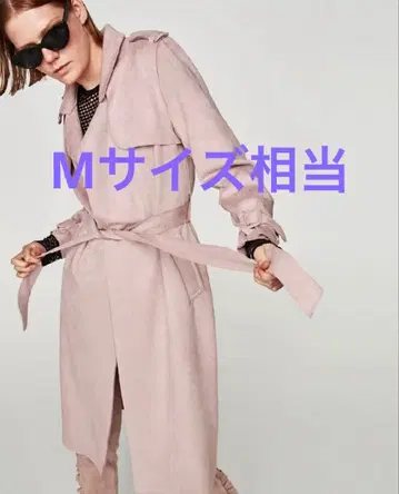 신년 한정판 자라 핑크 스웨이드 트렌치코트 미사용 새상품 쿨톤 대만족