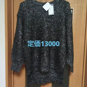 라메 믹스 긴팔 니트탑