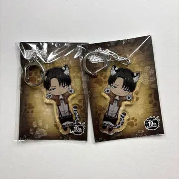 진격의 거인 노비네코 아크릴 키링 리바이 2개