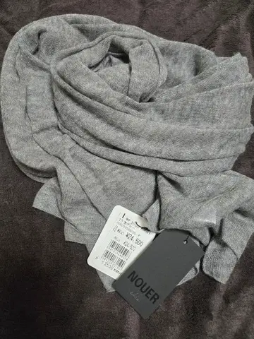 [미사용 새상품] 야마다야 NOUER 캐시미어 100% 머플러 그레이 F