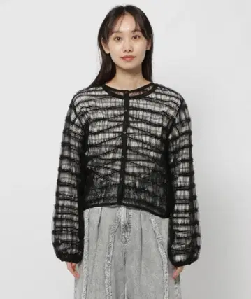 니코앤드 - 블랙 프릴 디자인 가디건 M 미사용 새상품