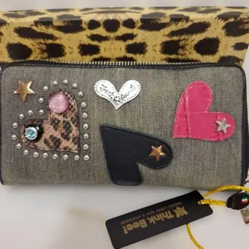 하트 모티브 장지갑 그레이