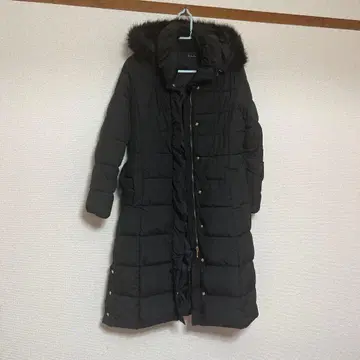 RagOut 후드 부착 롱 다운 자켓 블랙