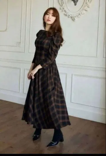 herlipto Roanne 오버 체크 드레스