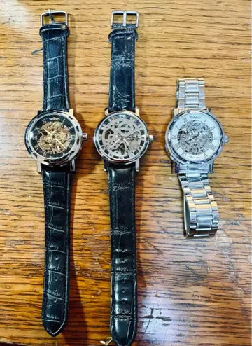 스켈레톤 자동 시계 3개 세트