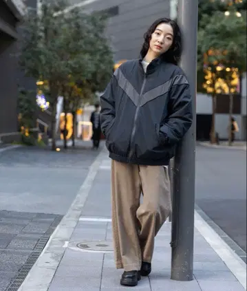 리버서블 V라인 블루종 새상품 블랙 M