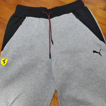 초레어! 푸마 x 페라리 고급 조거 팬츠 그레이 x 블랙