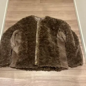 브라운 보아 자켓 플리스