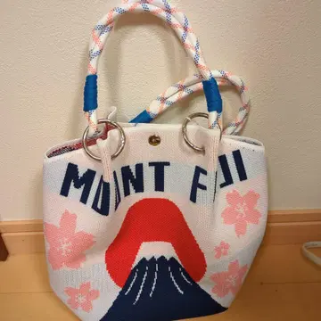 Okey 후지산과 벚꽃 니트 백 중형