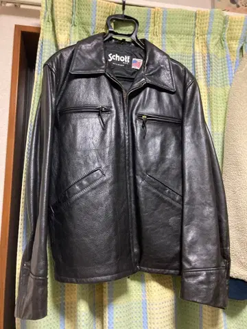 [ 즉시 구매 가능 ] Schott 블랙 가죽 싱글 라이더 634