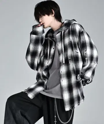 ADRER 아들러 오버 사이즈 셔츠 후드티