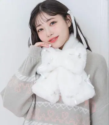 Honey Cinnamon Bijou 리본 머플러