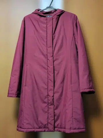 [ ELLE ] 와인 레드 롱 코트