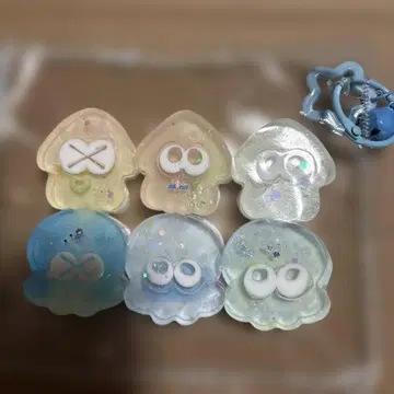 스퀴즈 오징어형 수지 피규어 6개 세트