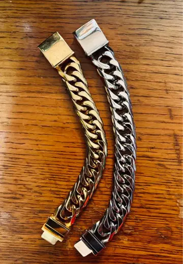 골드 실버 도금 초극태 체인 팔찌 2개 세트