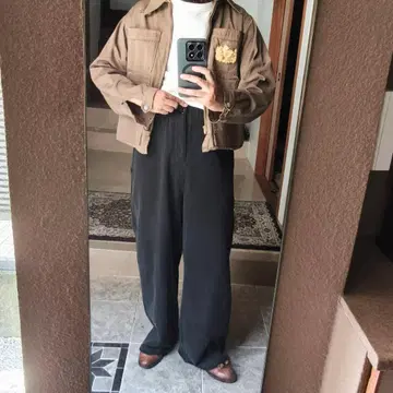 EDIFICE 에디피스 배기 스웨트 팬츠 블랙 M