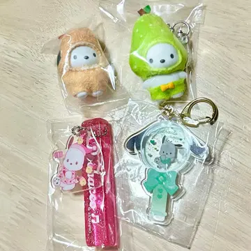 치비토모 포차코 오카즈 후르츠 호텔 키 펜라이트 키링 세트