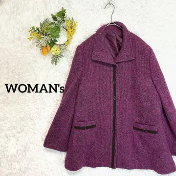 리브 A라인 코트 빈티지풍 울 블렌드 자켓 색상 설명 확인