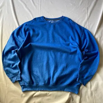 00s 무지 맨투맨 트레이닝복 블루 그런지 Y2K 헤이세이 구제 의류