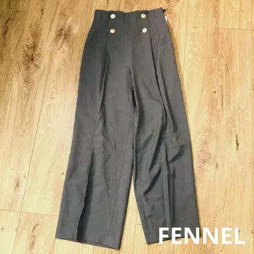 [ FENNEL ] 버튼 포함 하이웨스트 팬츠 차콜 그레이