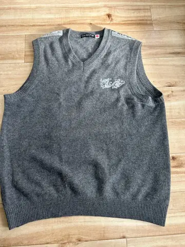 DWD 그레이 비즈 자수 V넥 베스트