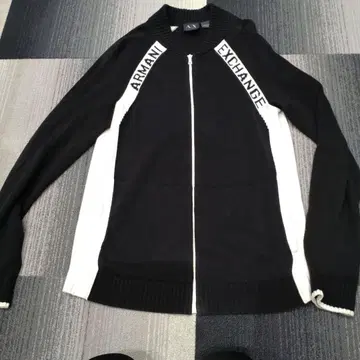 Armani Exchange 집업 후드티 블랙