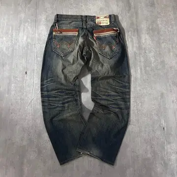 00s EDWIN 후염색 데님 W32 434XVS 웨스턴 C87