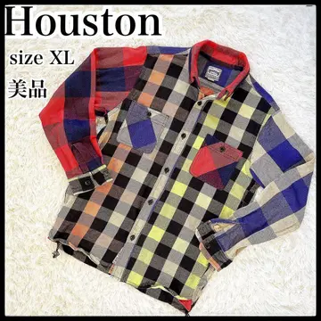 휴스턴 플란넬 셔츠 남성용 XL 새상품급 옴브레 체크 두꺼운 원단 방한
