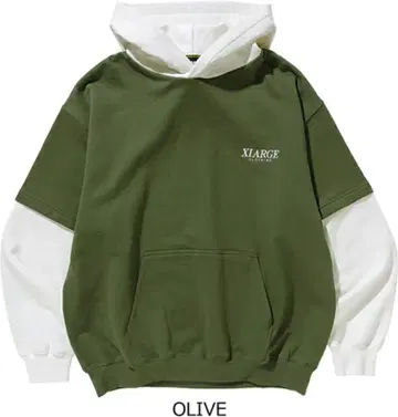 XLARGE 올리브 후드 부착 후드티 L