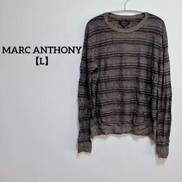 MARC ANTHONY [ L ] 보더 스트라이프 니트 긴팔 얇은 소재