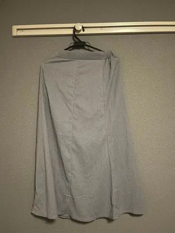 그레이 코튼 플레어 스커트