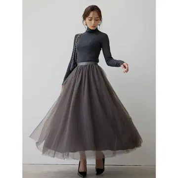튤 볼륨 스커트 (CHARCOALGREY)