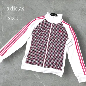 아디다스 저지 하운드투스 패턴 트랙 자켓 풀 집업 스포티 L