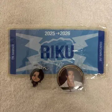 RIKU 네임 미니 타월 캐릭터 아크릴 참 캔뱃지 란페