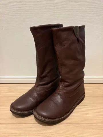 Diee 브라운 천연 가죽 레더 부츠