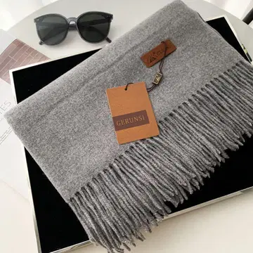 머플러 그레이 대형 가을/겨울 여성용 방한 무지 캐시미어 스톨