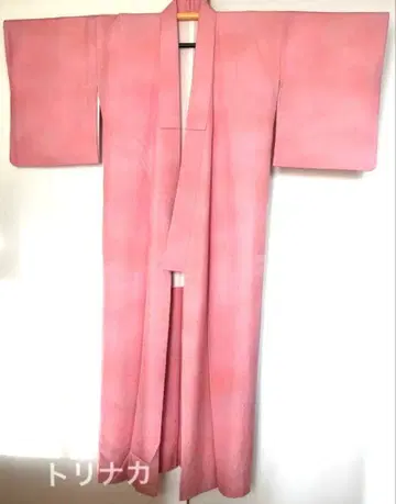 [기모노] 순수 실크 이로무지 하나 문양 핑크 계열 중고 기모노만